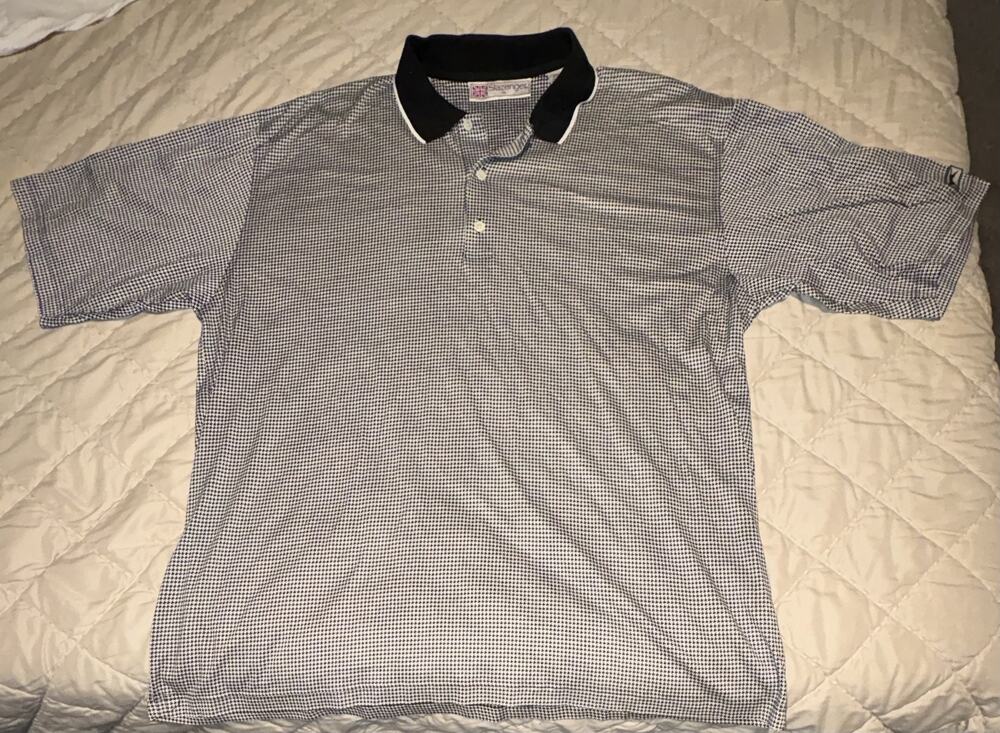 Vintage Slazenger Houndstooth Polo Shirt XL